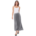 Kate Kasin Retro Vintage Summer plissé gris argenté Maxi jupe longue 40 &quot;KK000614-3